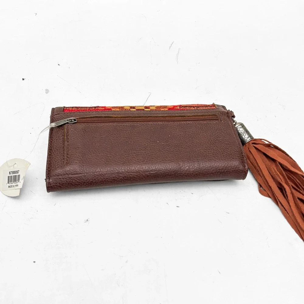 Blazin Roxx NEW Southwest Tapestry Studded‎ Tassel Tri-fold Wallet Boho